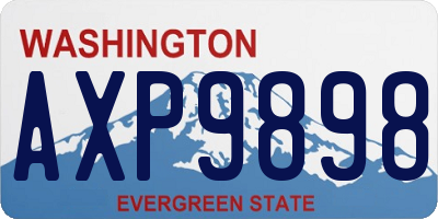 WA license plate AXP9898