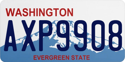 WA license plate AXP9908