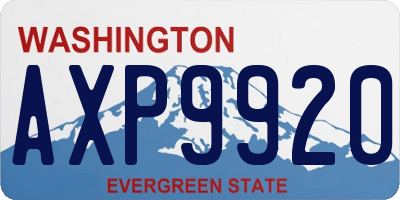 WA license plate AXP9920