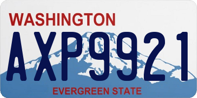 WA license plate AXP9921