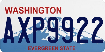 WA license plate AXP9922