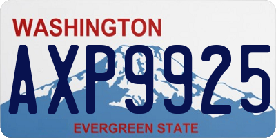 WA license plate AXP9925