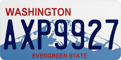 WA license plate AXP9927