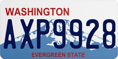 WA license plate AXP9928