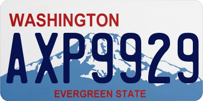 WA license plate AXP9929