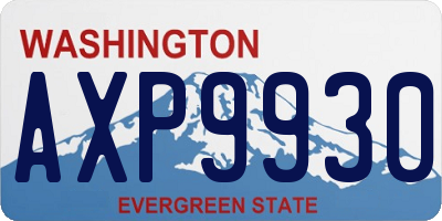WA license plate AXP9930