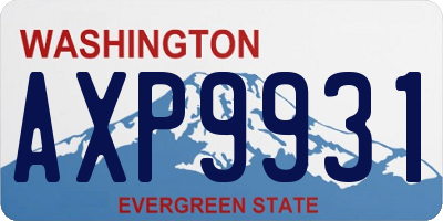 WA license plate AXP9931