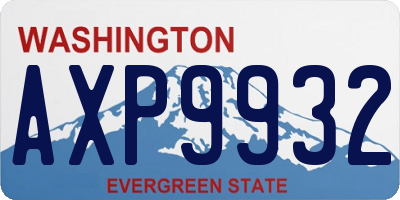 WA license plate AXP9932