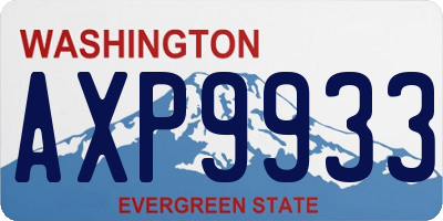 WA license plate AXP9933