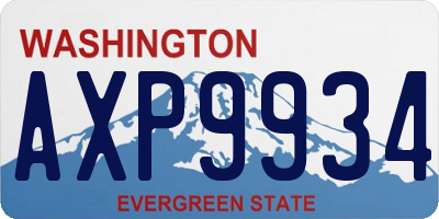 WA license plate AXP9934