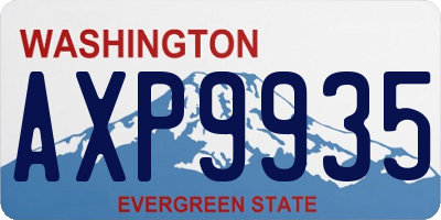 WA license plate AXP9935
