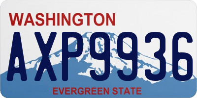 WA license plate AXP9936