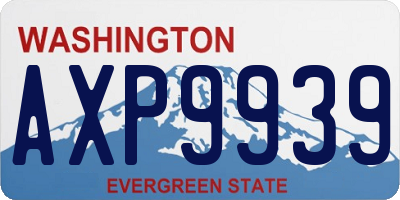 WA license plate AXP9939