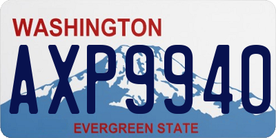 WA license plate AXP9940