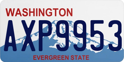 WA license plate AXP9953