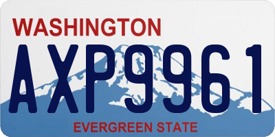 WA license plate AXP9961