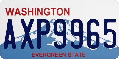 WA license plate AXP9965