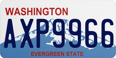 WA license plate AXP9966