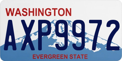 WA license plate AXP9972