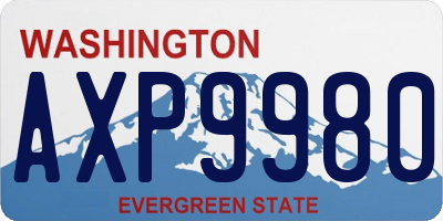 WA license plate AXP9980
