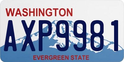 WA license plate AXP9981