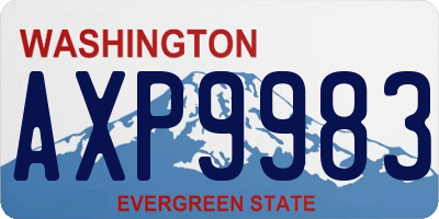 WA license plate AXP9983