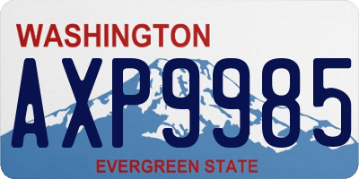 WA license plate AXP9985