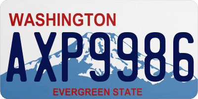 WA license plate AXP9986