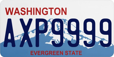 WA license plate AXP9999