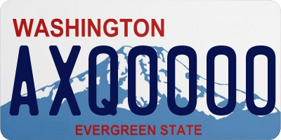 WA license plate AXQ0000