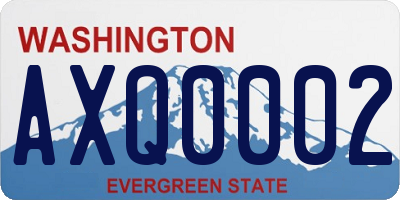 WA license plate AXQ0002