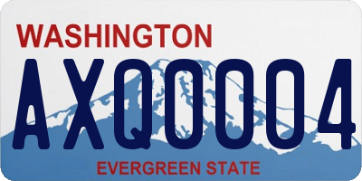 WA license plate AXQ0004