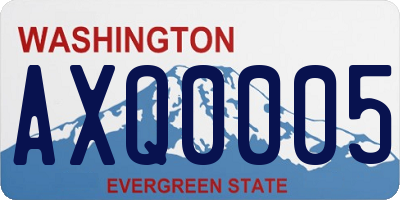 WA license plate AXQ0005