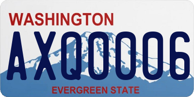 WA license plate AXQ0006