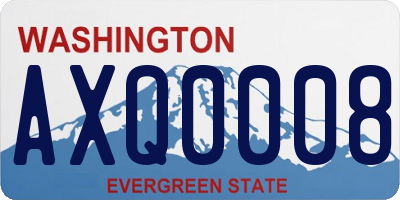 WA license plate AXQ0008