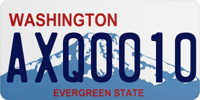WA license plate AXQ0010