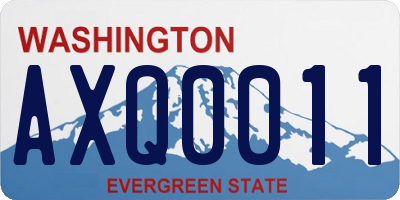 WA license plate AXQ0011