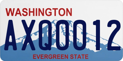 WA license plate AXQ0012