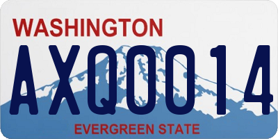 WA license plate AXQ0014