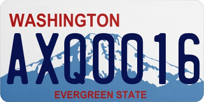 WA license plate AXQ0016