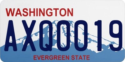 WA license plate AXQ0019
