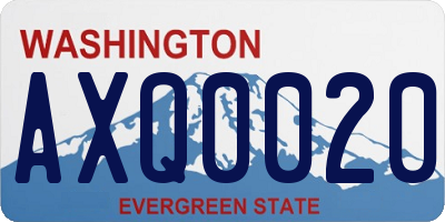 WA license plate AXQ0020