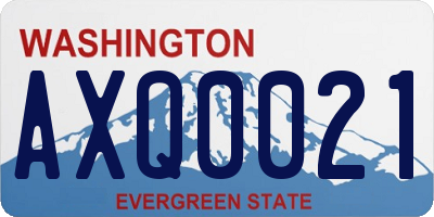 WA license plate AXQ0021