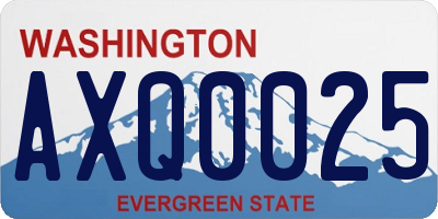 WA license plate AXQ0025