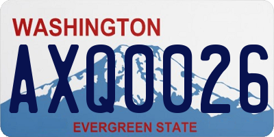 WA license plate AXQ0026