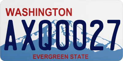 WA license plate AXQ0027