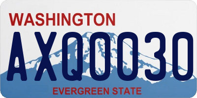 WA license plate AXQ0030