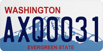 WA license plate AXQ0031
