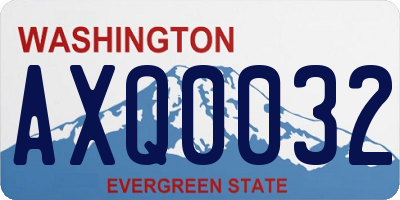 WA license plate AXQ0032