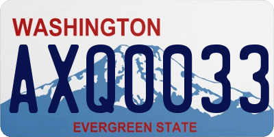WA license plate AXQ0033